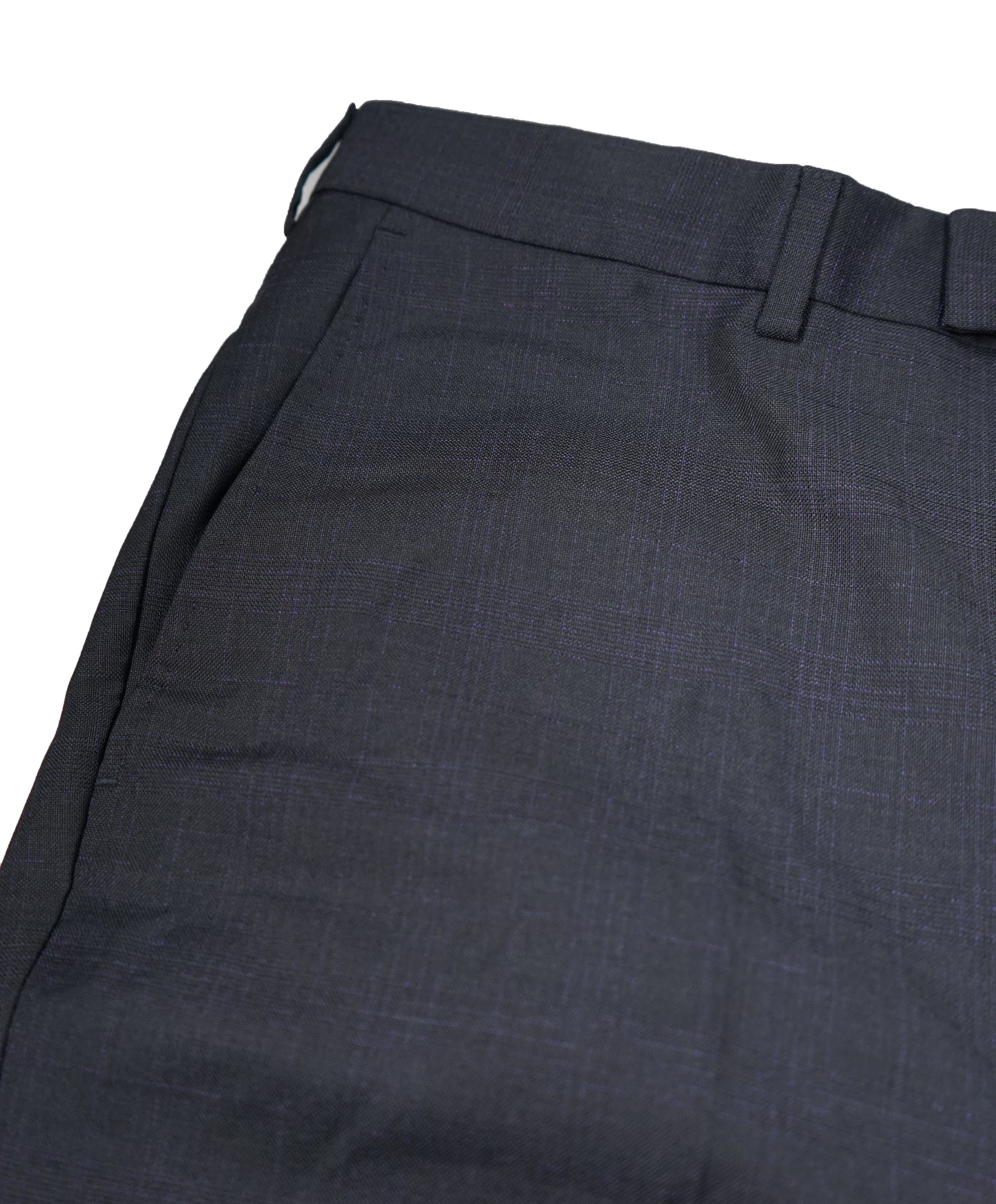 Z ZEGNA - Gray & Purple Plaid Check Flat Front Dress Pants - 38W