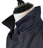 ERMENEGILDO -Z ZEGNA - Thermal Insulated Top Rain Coat Blue Twill W Logo - M