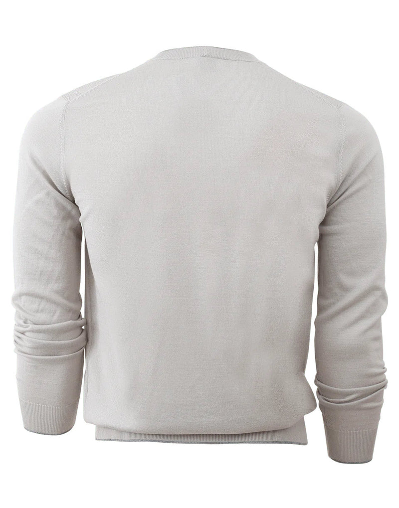 $495 ELEVENTY - Fine Gauge WOOL/SILK Gray Tipped Crewneck Sweater- XL