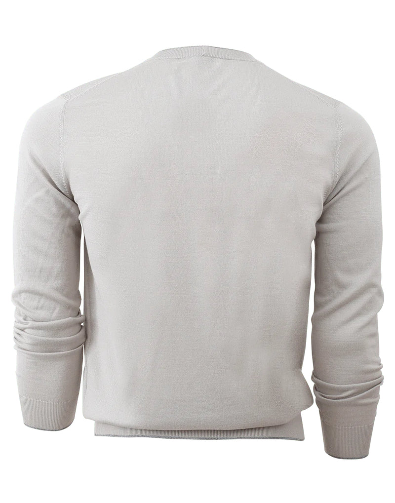$495 ELEVENTY - Fine Gauge WOOL/SILK Gray Tipped Crewneck Sweater- S