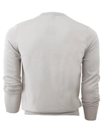 $495 ELEVENTY - Fine Gauge WOOL/SILK Gray Tipped Crewneck Sweater- XL