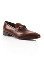 SALVATORE FERRAGAMO -“Giant” Gancini Bit Burnished Brown Leather Loafers - 8 D