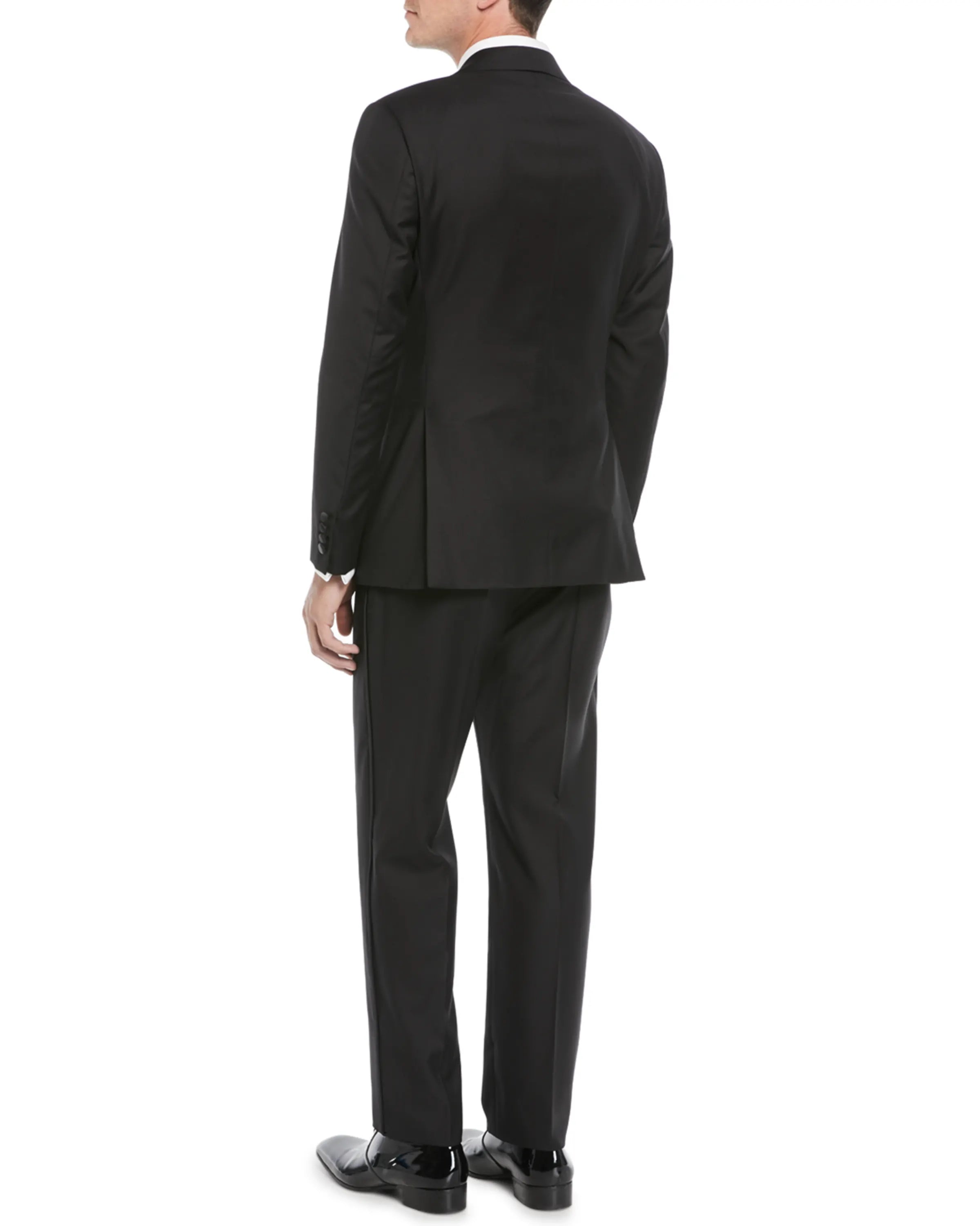 $1,995 EMPORIO ARMANI - “G LINE” 1-Btn Peak 130's Lapel Tuxedo Suit - 40S