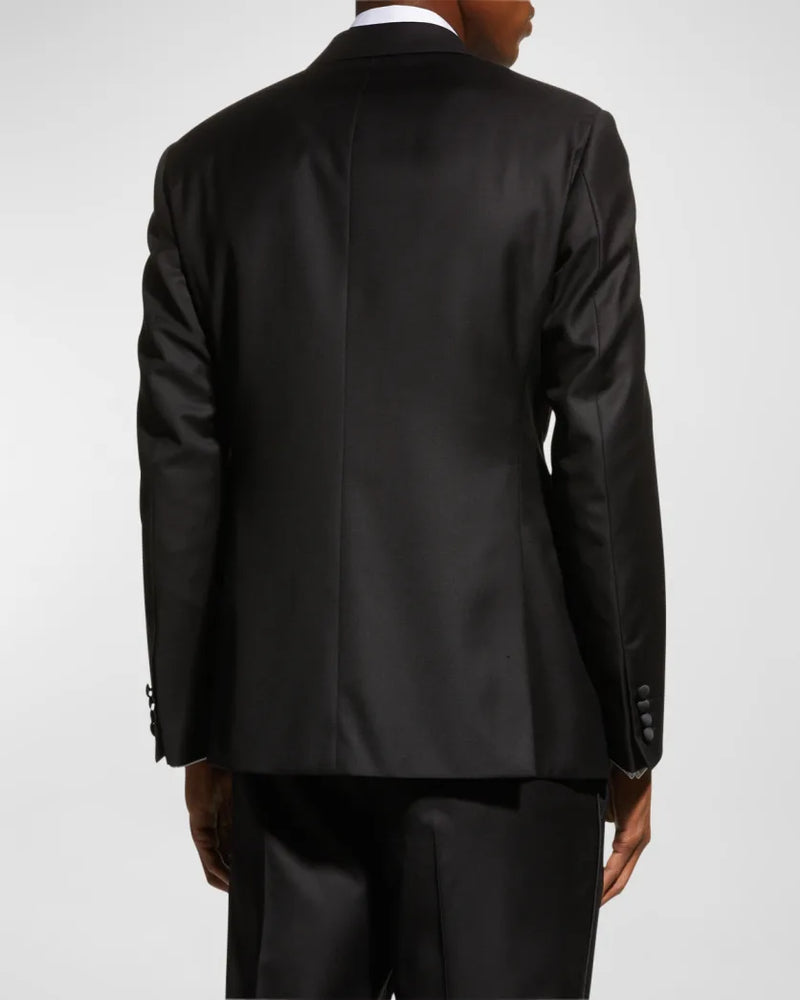 $1,995 EMPORIO ARMANI - “G LINE” 1-Btn Notch Lapel 130's Tuxedo Suit - 40S