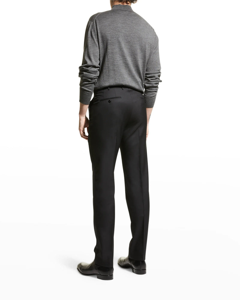 $795 ERMENEGILDO ZEGNA - "MICBLK MILA" Black Premium Dress Pants - 35W (52EU)