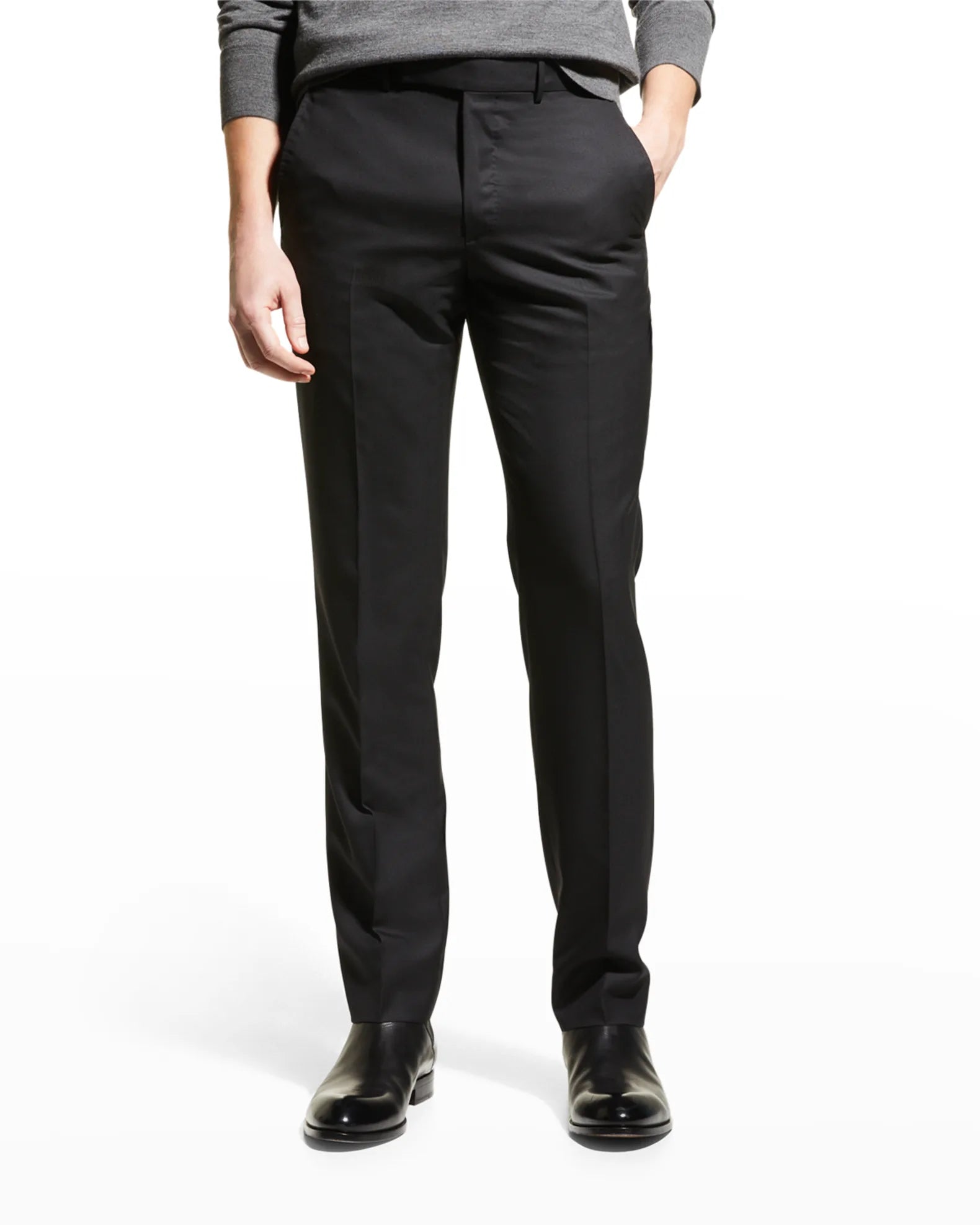 $795 ERMENEGILDO ZEGNA - "MICBLK MILA" Black Premium Dress Pants - 35W (52EU)