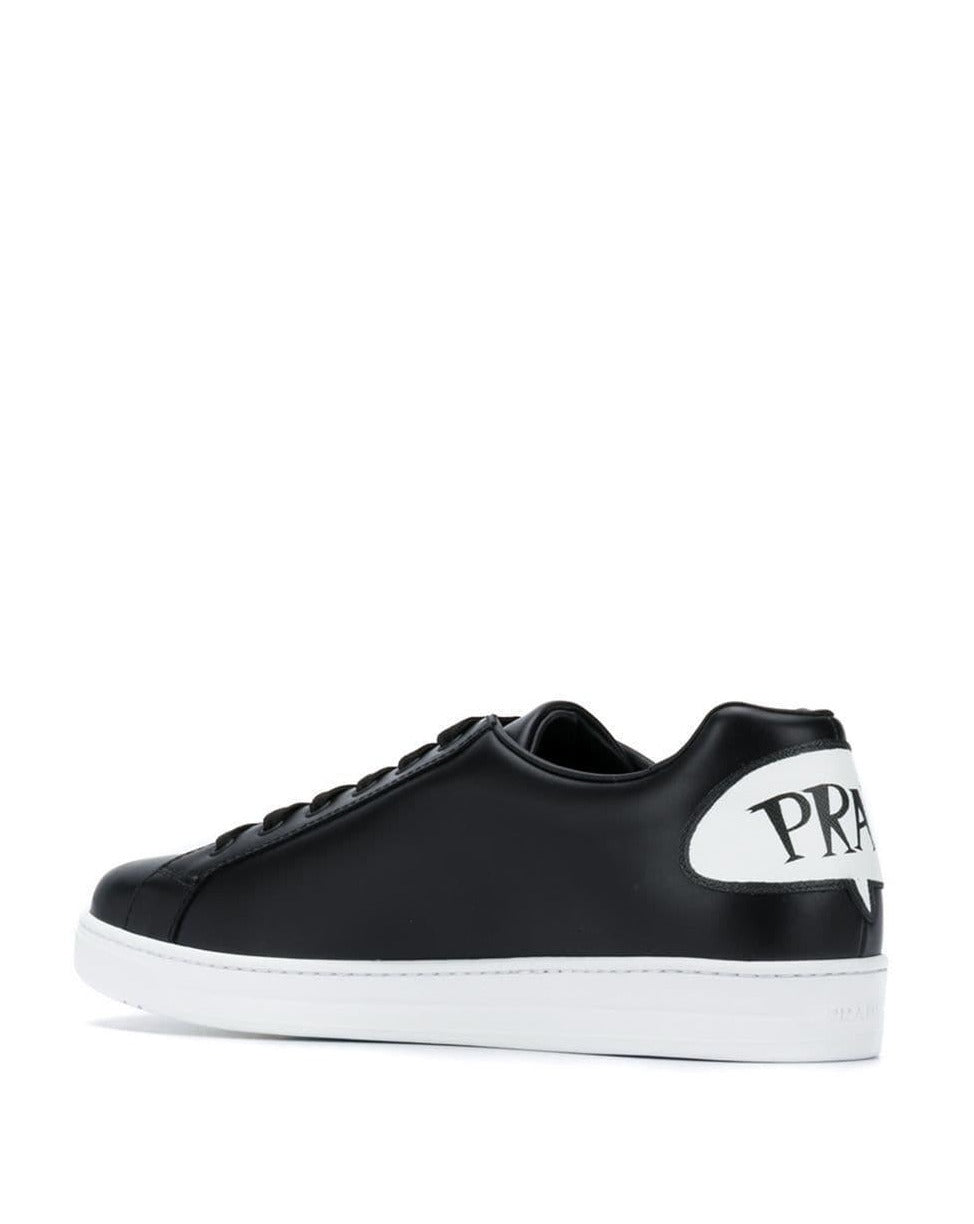 PRADA - Black Leather Vitello Fumetto Comic Patch Sneaker - 10 US 