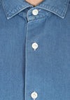 ELEVENTY - Pure Cotton Blue Wash Chambray Button Down Shirt - XXL