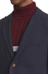 $495 ELEVENTY - *Pure Wool* Burgundy/Navy/White Turtleneck Ribbed Sweater - XL