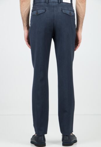 $495 ELEVENTY - Wool Blue Weathered Jacquard Micro Dart Slim Dress Pants- 42W